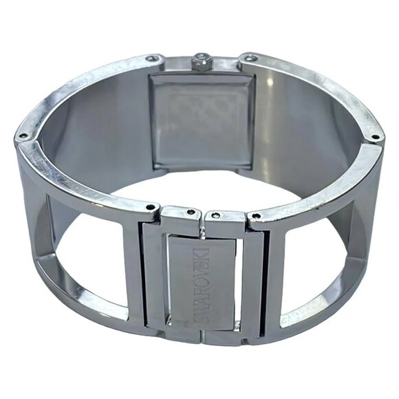 Auth SWAROVSKI Crystal Line Bangle 5027134 Unconfirmed Silver Wrist Watch - Picture 3 of 5